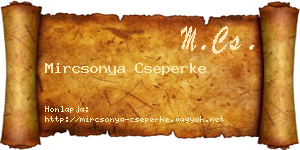 Mircsonya Cseperke névjegykártya